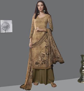 Beige digital print crepe salwar 1