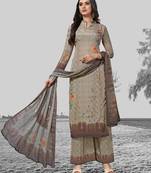 Grey digital print crepe salwar