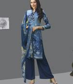 Blue digital print crepe salwar