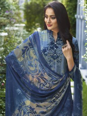 Blue digital print crepe salwar 2