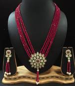 Maroon crystal necklaces
