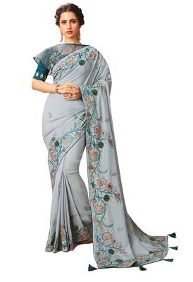 Designer Party Wear Heavy Embroidery Work Saree 1