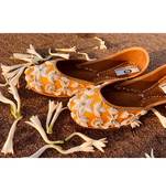 women yellow leather flats