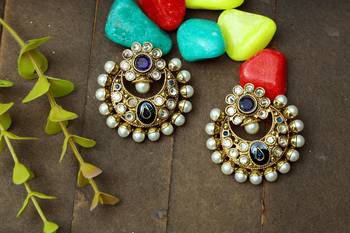 Blue onyx chandbali 1