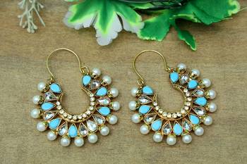 Blue onyx hoops 1