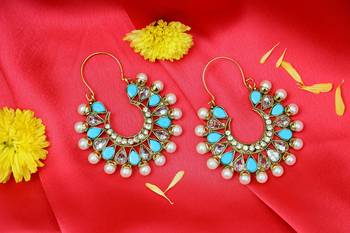 Blue onyx hoops 2