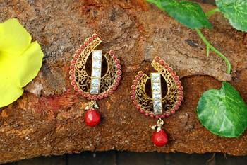 Red onyx earrings 1