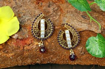 Purple onyx earrings 1