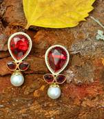 Maroon onyx earrings