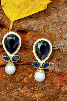Blue onyx earrings