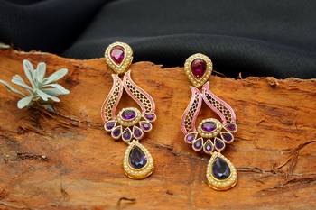 Purple onyx earrings 1