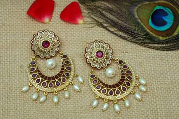 Purple onyx chandbali 1