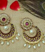 Purple onyx chandbali