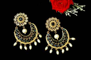 Blue onyx chandbali 2