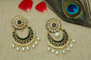 Black onyx chandbali 1