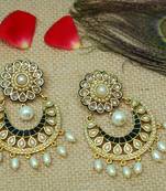 White onyx chandbali