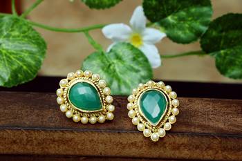 Green onyx studs 1