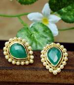Green onyx studs