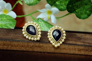 Blue onyx studs 1