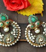 Green onyx chandbali