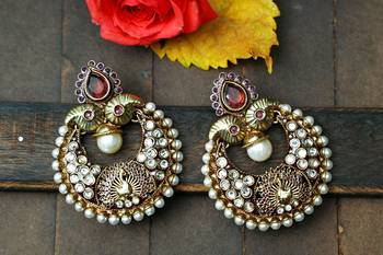 Purple onyx chandbali 1