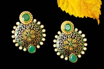 Green onyx chandbali 2