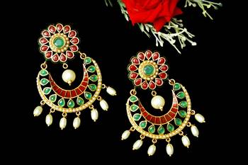 Green onyx chandbali 2