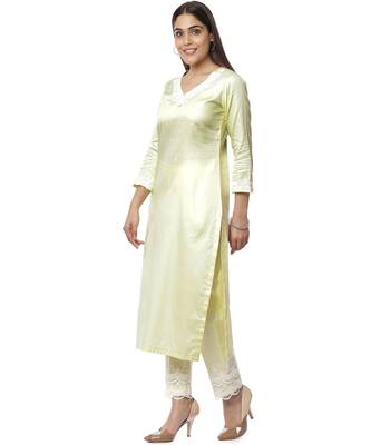 Lemon Crochet Floral Kurti with Palazzo 2