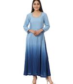 Blue Ombre Gathered Kurti with Pants