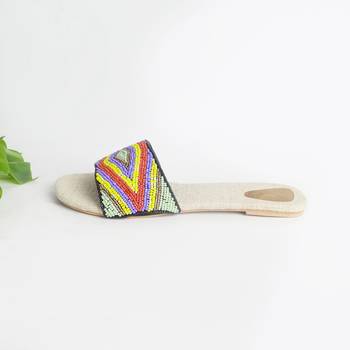Aztec Multicolour bead slider with Jute Insole 3