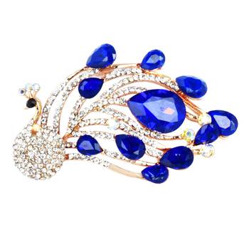 Blue cubic zirconia brooch 1