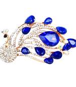 Blue cubic zirconia brooch