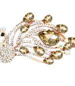 Copper cubic zirconia brooch