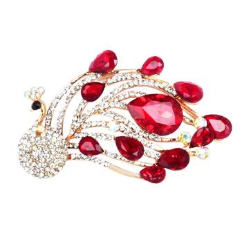 Red cubic zirconia brooch 1