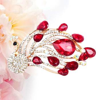 Red cubic zirconia brooch 2