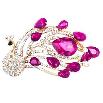 Pink cubic zirconia brooch 1