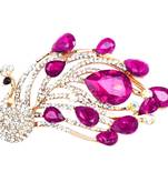 Pink cubic zirconia brooch
