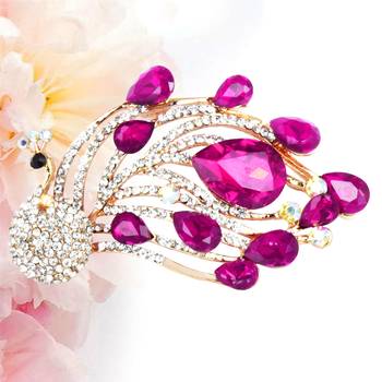 Pink cubic zirconia brooch 2