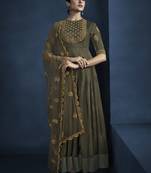 Mehendi embroidered georgette salwar