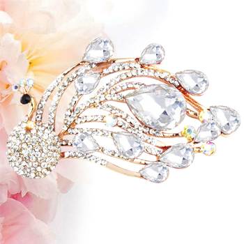 White cubic zirconia brooch 2