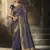 Navy blue woven art silk saree with blouse