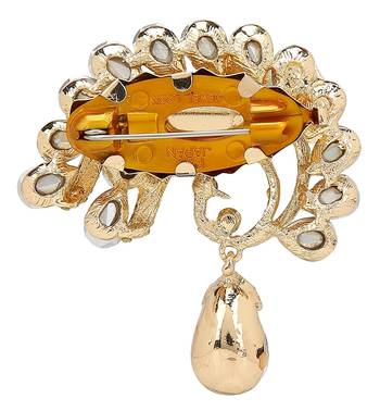 Pink cubic zirconia brooch 3