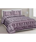 purple printed cotton King bed-sheets