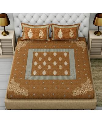 blue printed cotton King bed-sheets 1