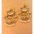 Exquisite Golden Kundan Danglers with soft Pearls