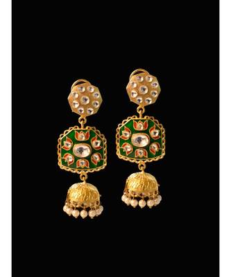 Gorgeous Hand painted Kundan Earring 1