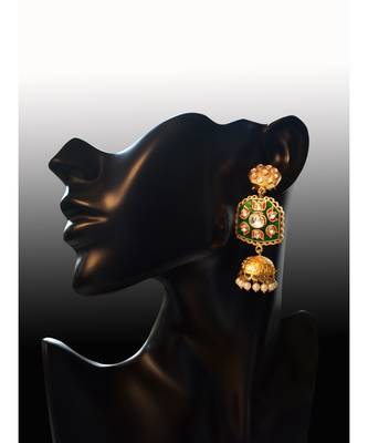 Gorgeous Hand painted Kundan Earring 2