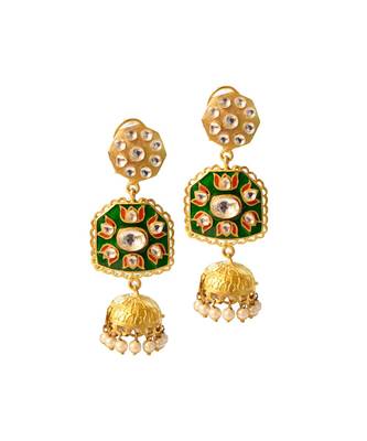 Gorgeous Hand painted Kundan Earring 3