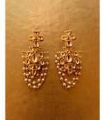 Stunning Kundan Danglers with Golden Pearl Tassels