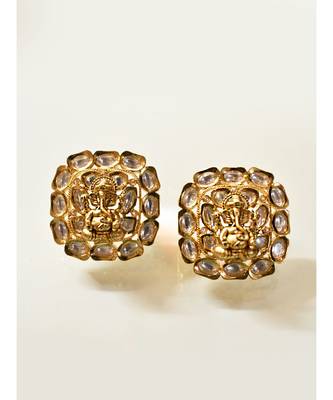 Ganeshji Ethnic Studs in Rich Kundan Stone 1